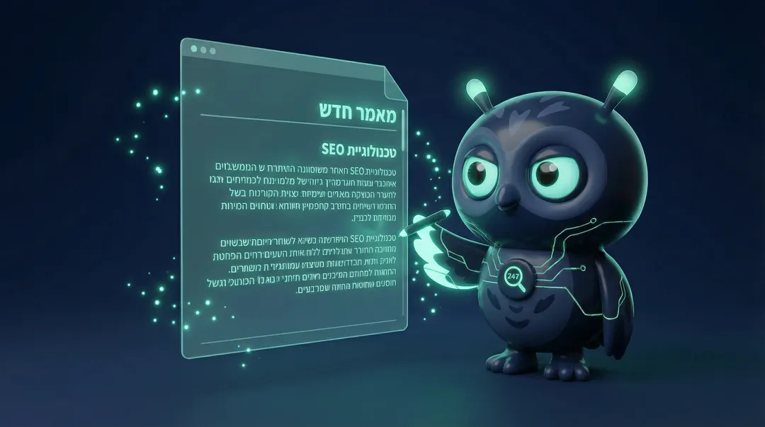 סוכן התוכן של SEO247 כותב מאמרים מקצועיים בעברית
